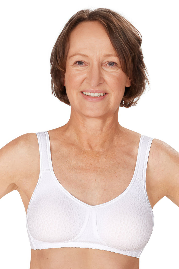 Amoena Mona Wire Free Mastectomy Bra - White - Erilan