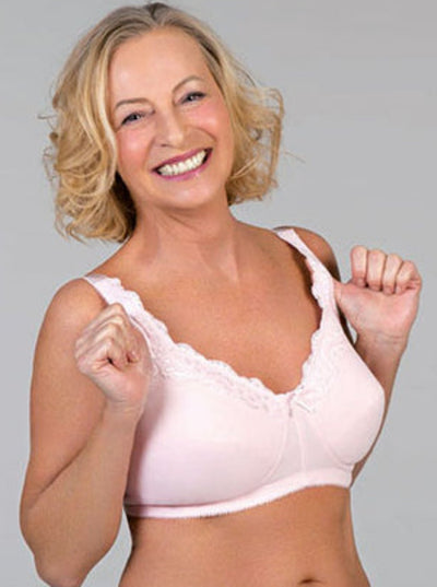 ABC Lace Front Mastectomy Bra - Pale Pink - Erilan
