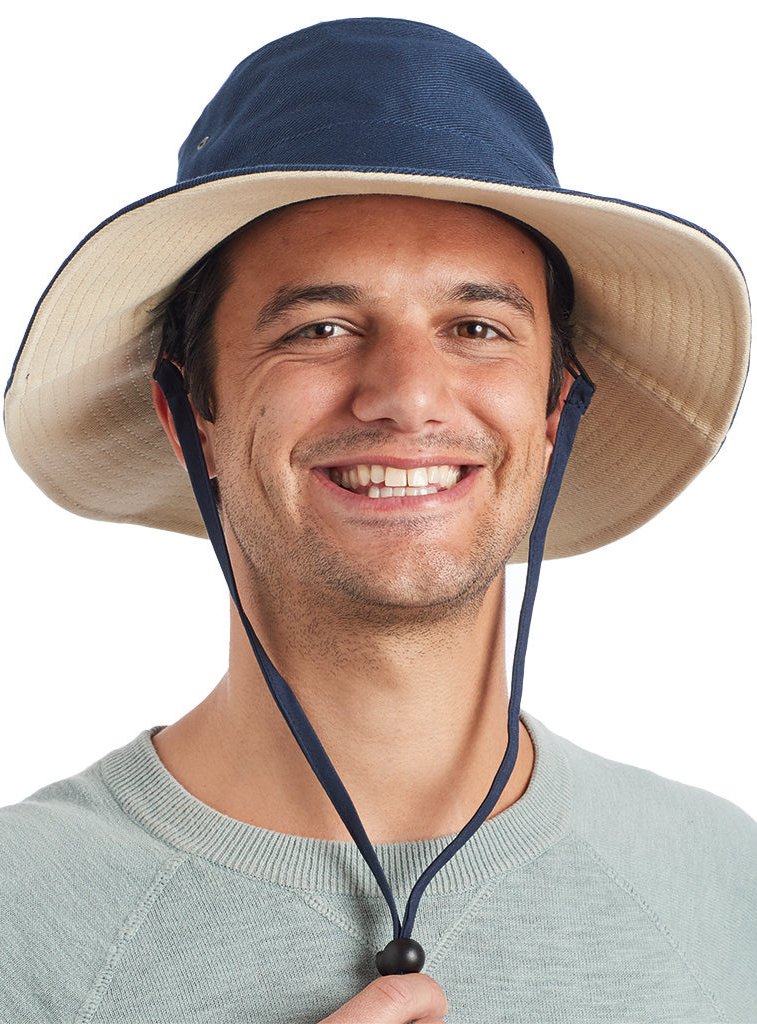 Cancer Council Alan Cricket Summer Hat - Navy/Beige - Erilan