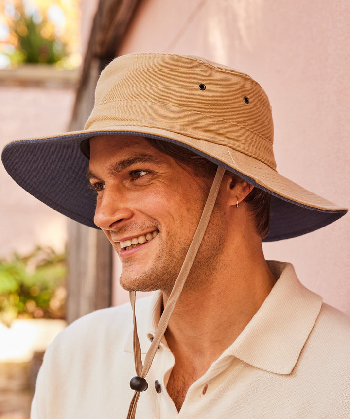 Cancer Council Alan Cricket Summer Hat - Khaki/Navy - Erilan