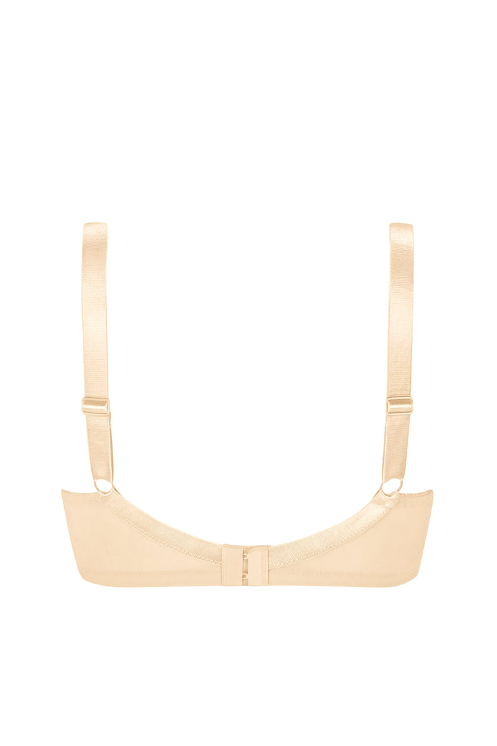 Beige bra on a white background