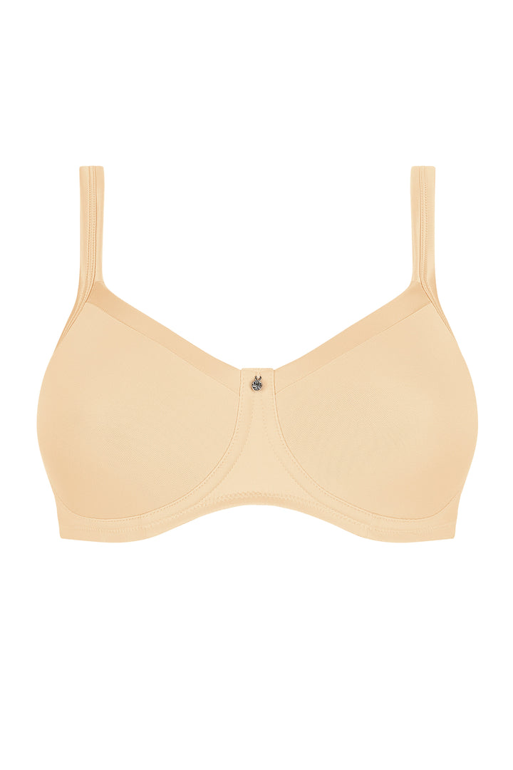 Amoena Lara Satin Padded Wire Free Mastectomy Bra - Nude - Erilan