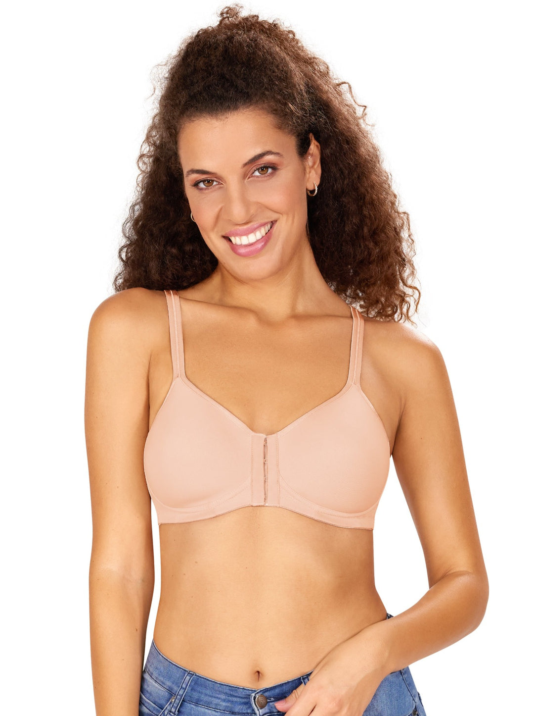 Amoena Mara Padded Front Fastening Mastectomy Bra - Blush - Erilan