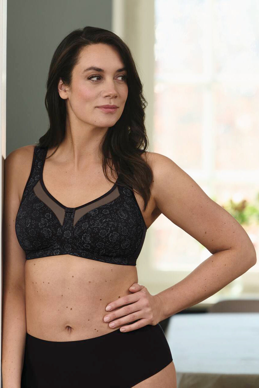 Anita Clara Art Wire-free Mastectomy Bra - Black/Anthracite