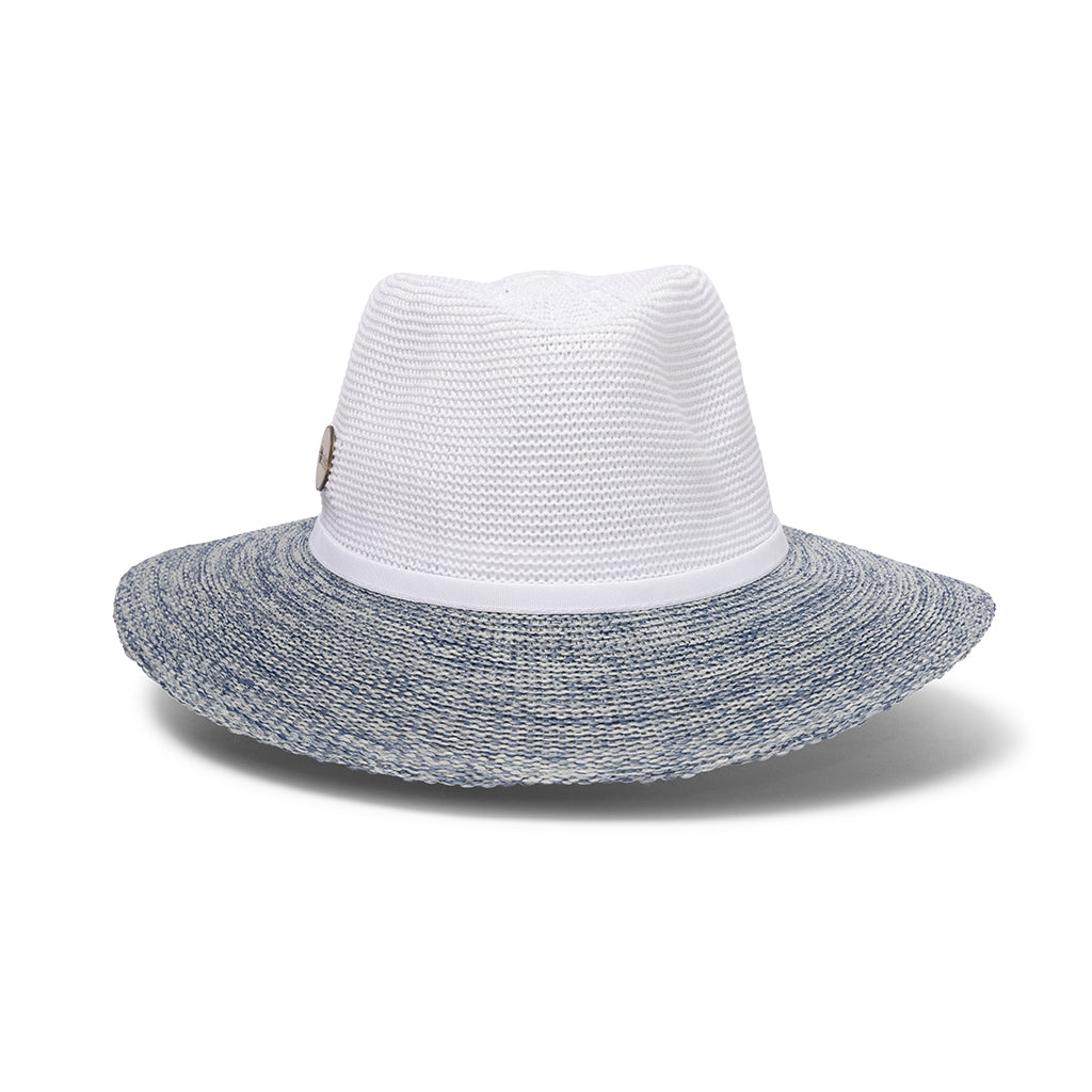 Evoke Aston Fedora - Blue/White - Erilan