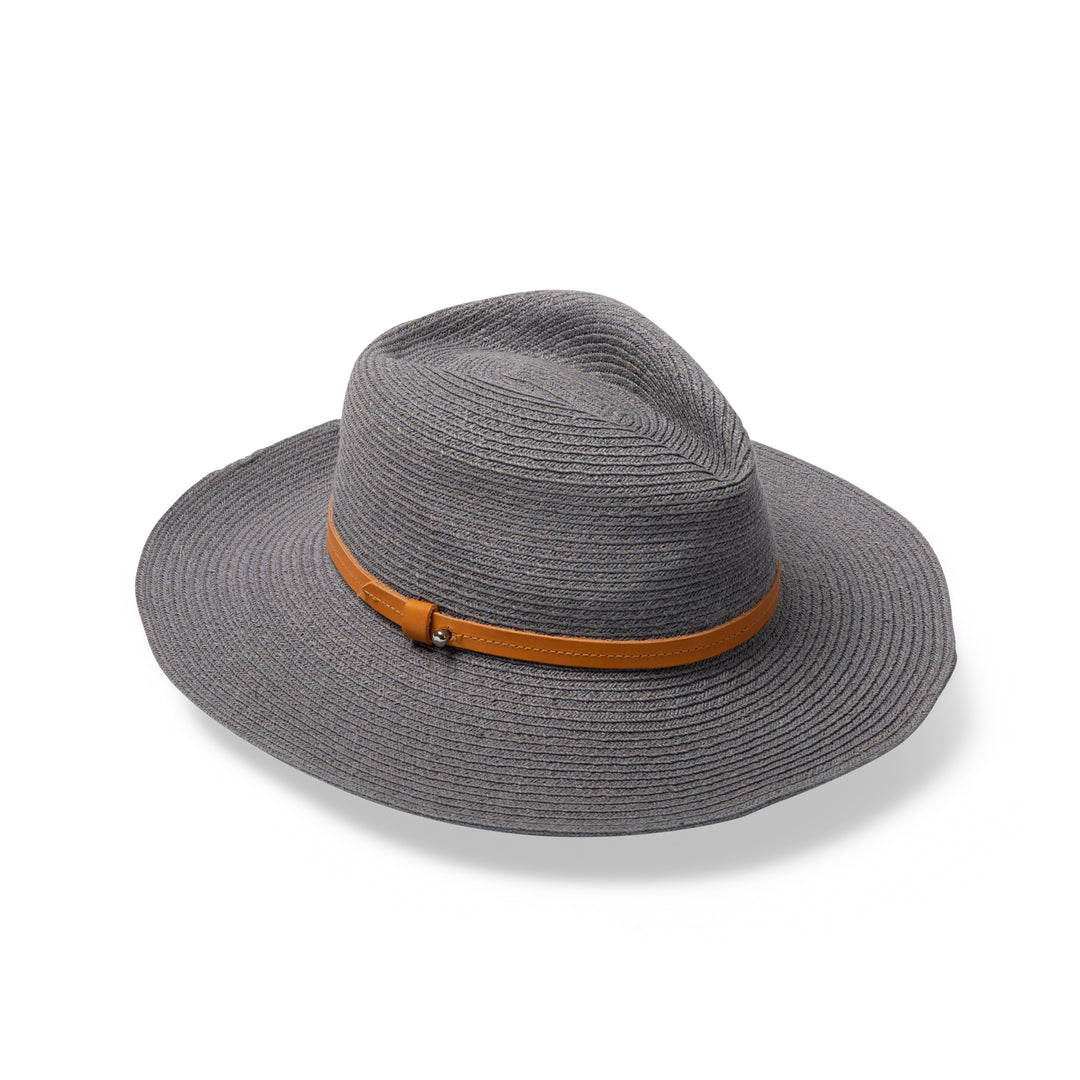 Tina M Copenhagen Kathleen Raffia Wide Brim Fedora - Denim - Erilan