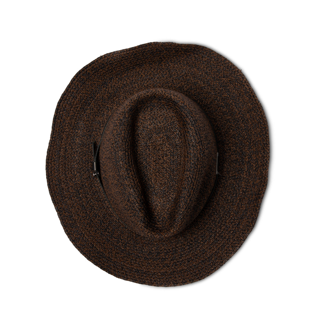 Tina M Copenhagen Kathleen Raffia Wide Brim Fedora - Chocolate - Erilan