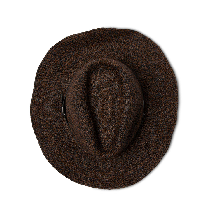 Tina M Copenhagen Kathleen Raffia Wide Brim Fedora - Chocolate - Erilan