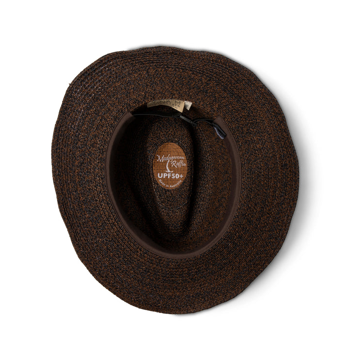 Tina M Copenhagen Kathleen Raffia Wide Brim Fedora - Chocolate - Erilan