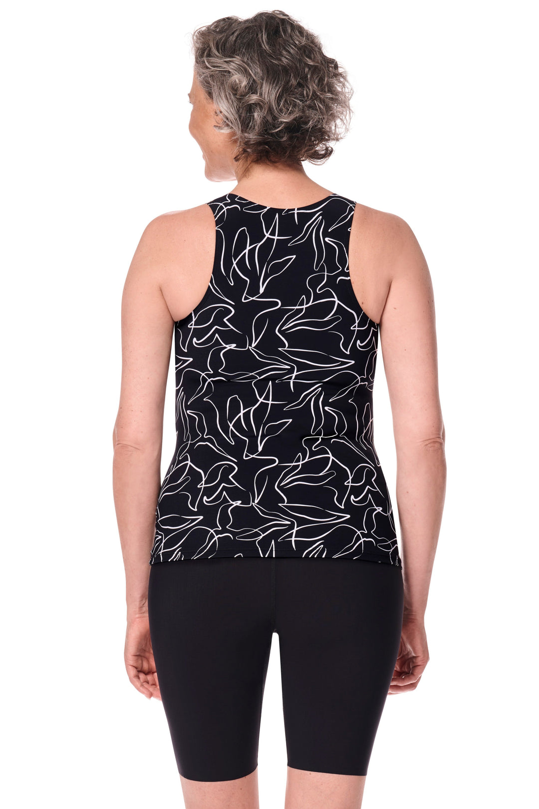 Amoena Lagos Mastectomy Lymphoedema Tankini - Black/White - Erilan