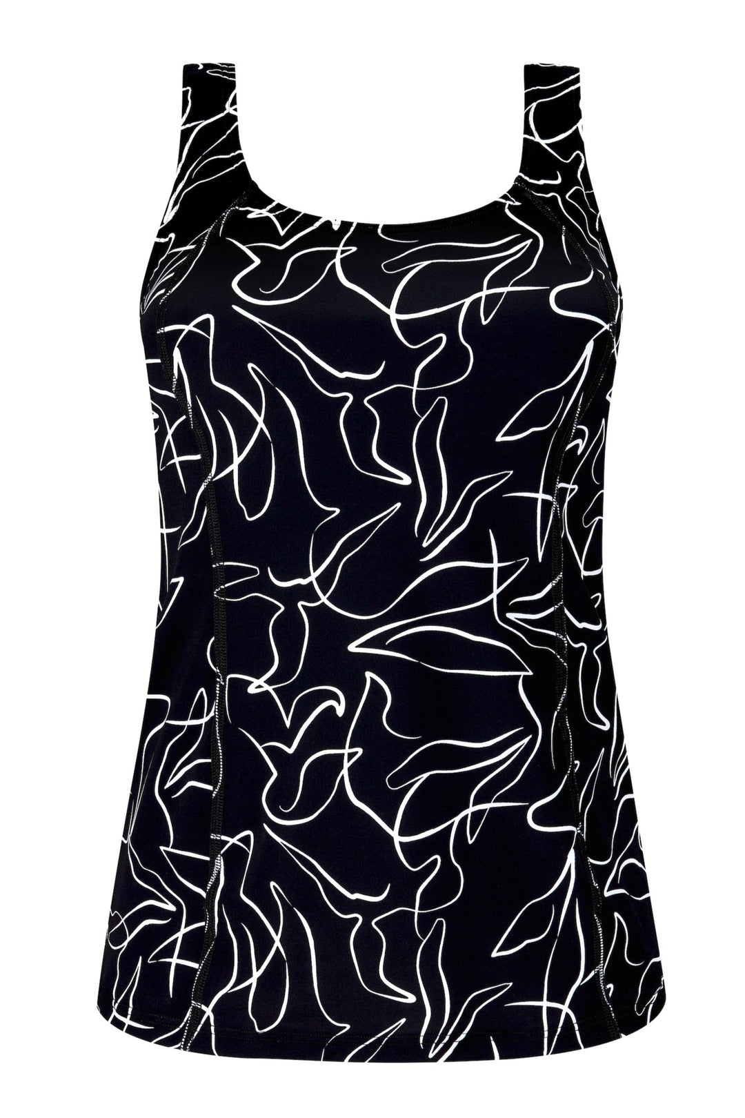 Amoena Lagos Mastectomy Lymphoedema Tankini - Black/White - Erilan