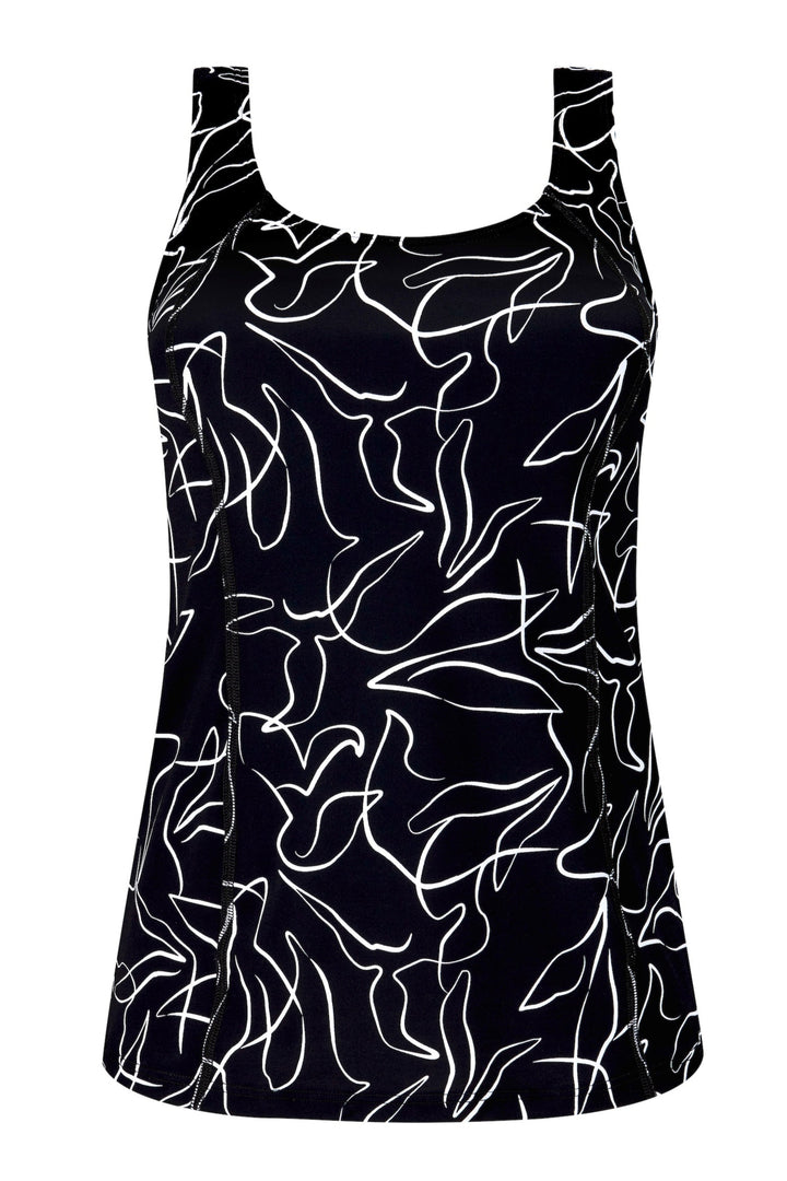 Amoena Lagos Mastectomy Lymphoedema Tankini - Black/White - Erilan