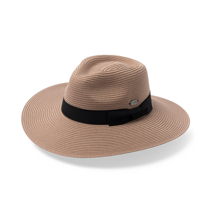 Rigon Fiona Wide Brim Fedora - Taupe - Erilan