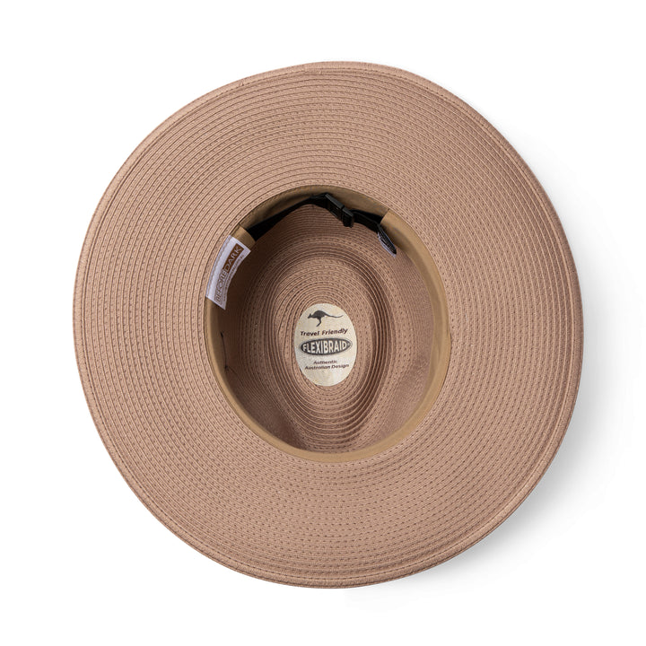 Rigon Fiona Wide Brim Fedora - Taupe - Erilan