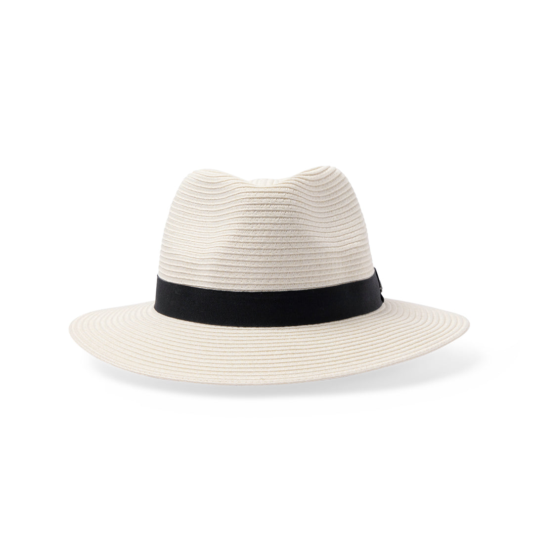 Rigon Pana-Mate Unisex Fedora - Ivory With Black Band - Erilan