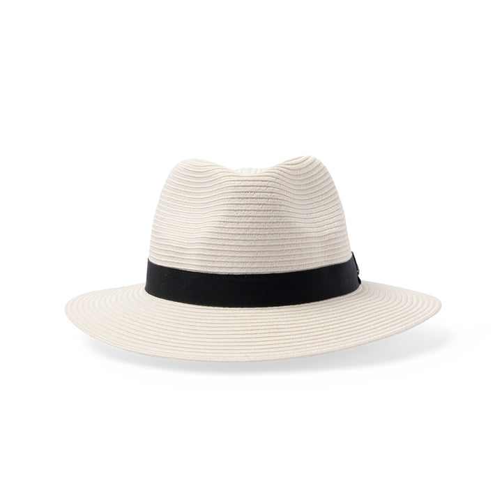 Rigon Pana-Mate Unisex Fedora - Ivory With Black Band - Erilan