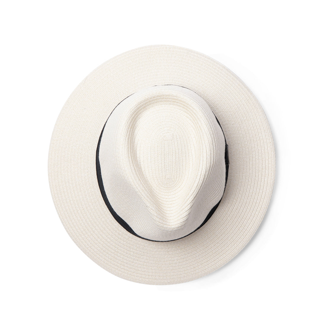 Rigon Pana-Mate Unisex Fedora - Ivory With Black Band - Erilan