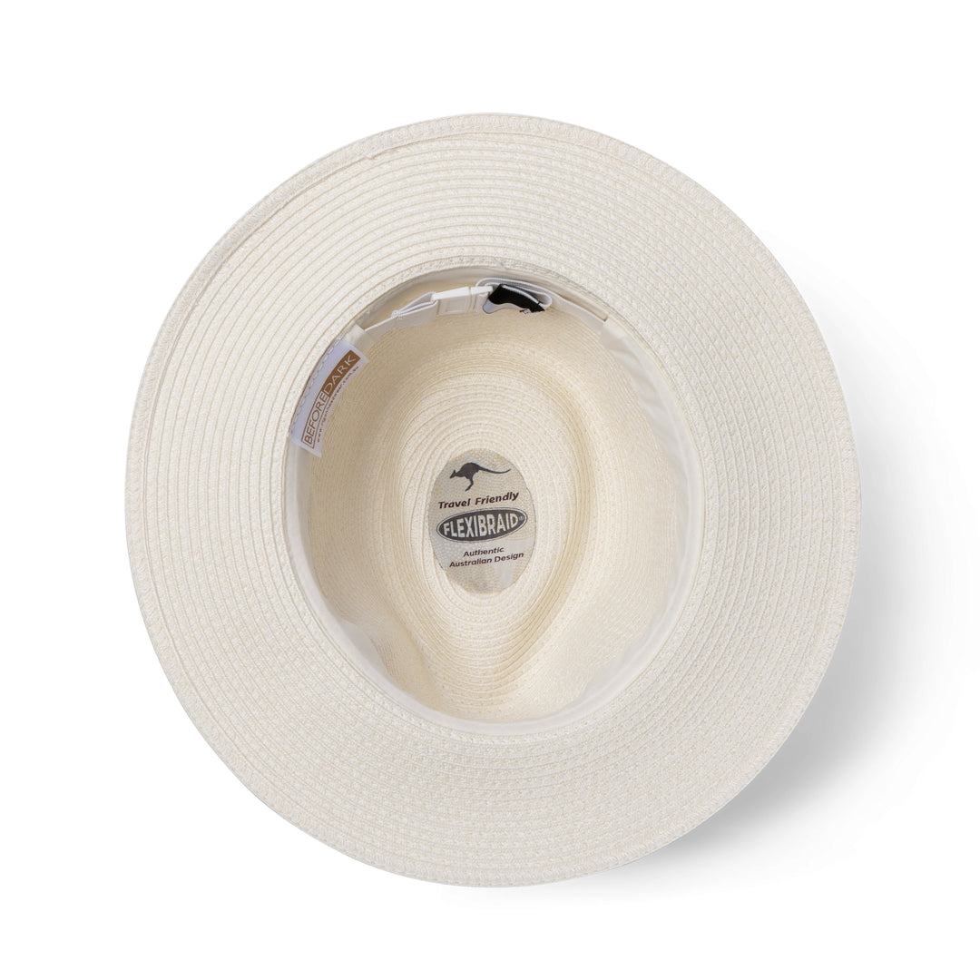 Rigon Pana-Mate Unisex Fedora - Ivory With Black Band - Erilan