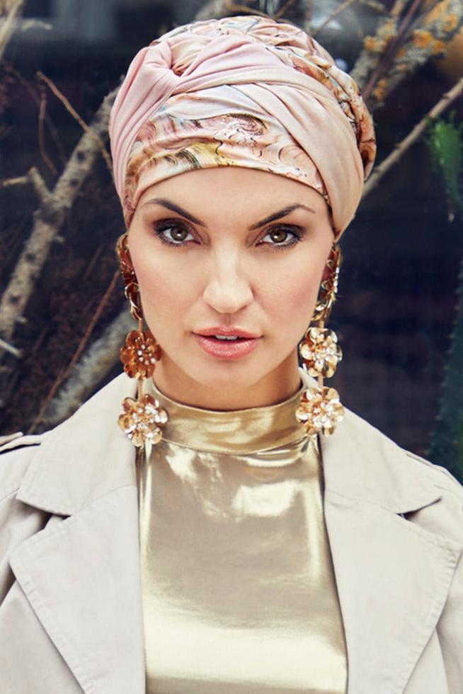 Christine Avalon Boho Turban - Soft Pastel Rose - Erilan