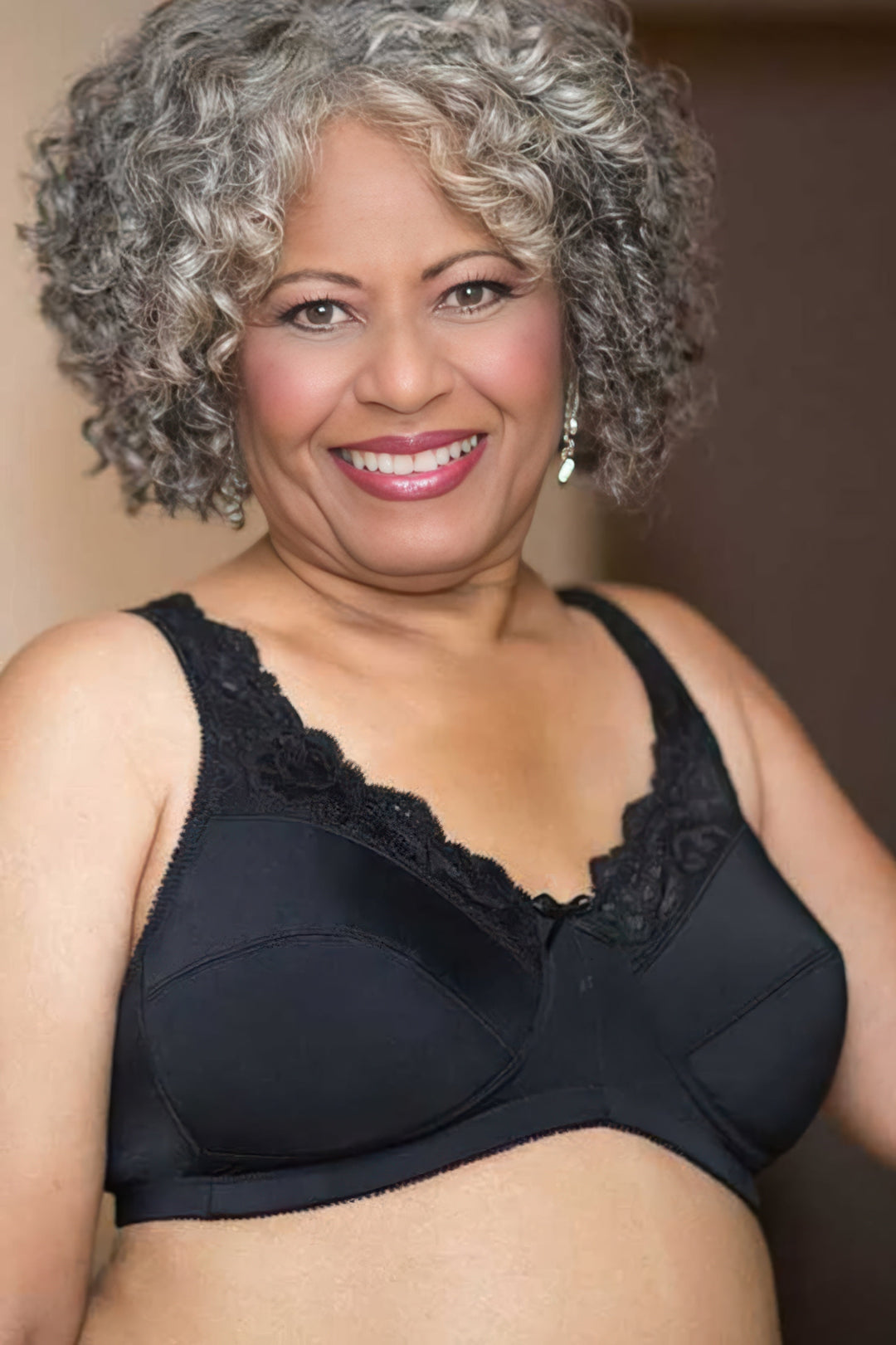 ABC Lace Front Mastectomy Bra - Black - Erilan