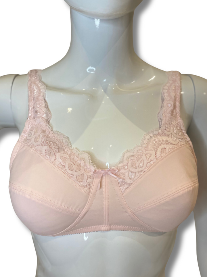 ABC Lace Front Mastectomy Bra - Pale Pink - Erilan