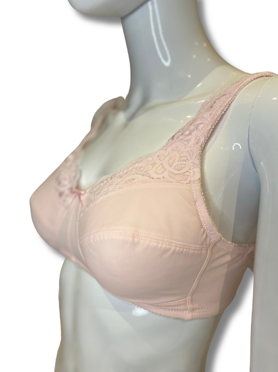 ABC Lace Front Mastectomy Bra - Pale Pink - Erilan