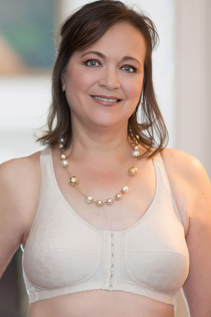 ABC Rose Contour Front Fastening Mastectomy Bra - Beige - Erilan