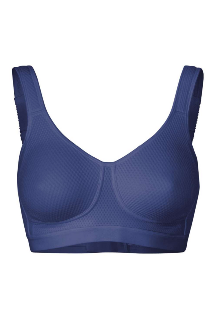 Blue bra on a white background