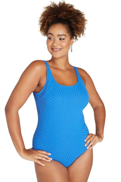 Genevieve Onepiece Mastectomy Swimsuit - Aztec Blue - Erilan