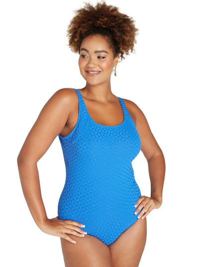 Genevieve Onepiece Mastectomy Swimsuit - Aztec Blue - Erilan