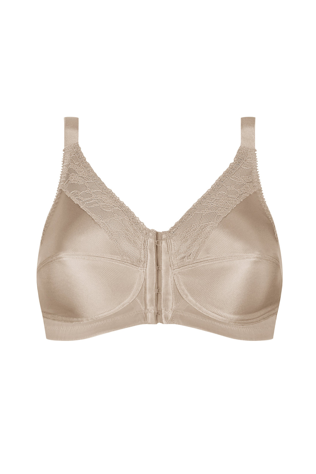Beige bra on a white background