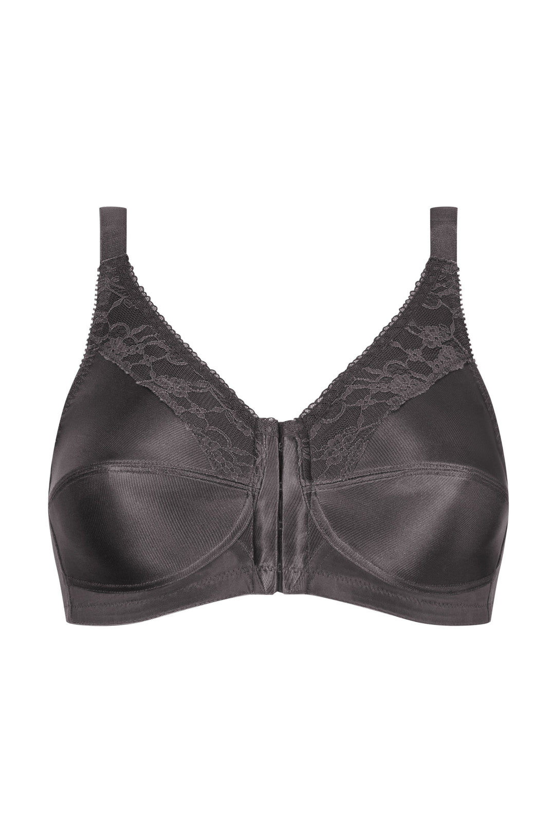 Dark grey bra on a white background