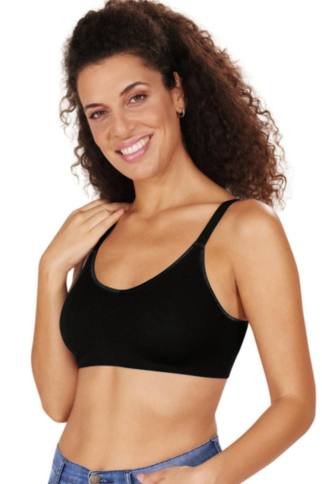 Amoena Eliza Wire Free Mastectomy Bra - Black - Erilan