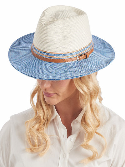 Cancer Council Heritage Town & Country Summer Hat - Ivory/Ice Blue - Erilan