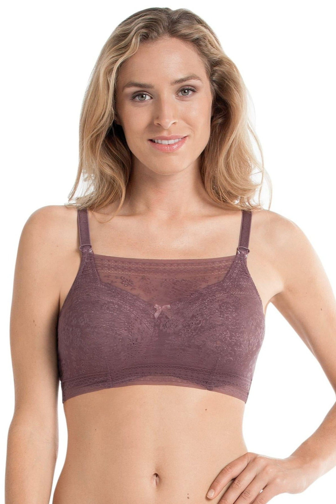 Anita Fleur Lace Bandeau Top: Berry - Erilan