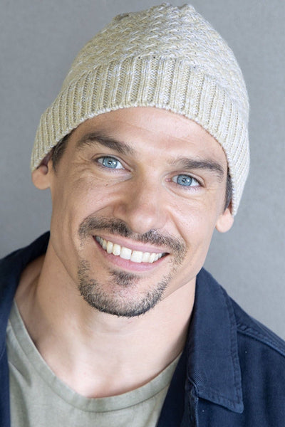 Rigon Salt and Pepper Unisex Knitted Beanie - Beige/White - Erilan