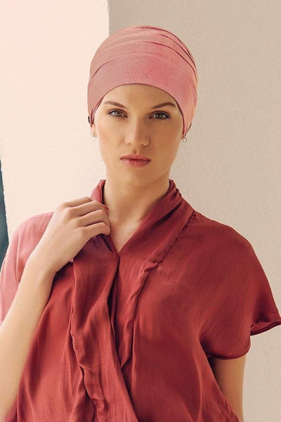 Christine Petite Peanut Tiger Turban (Petite Ladies & Children) - Woodrose - Erilan