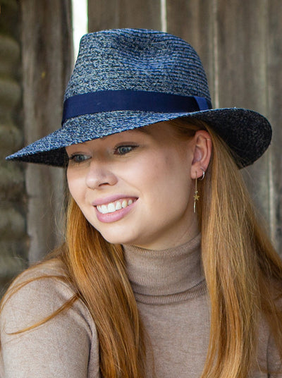 Rigon Auburn Unisex Fedora - Mixed Navy - Erilan