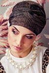 Christine Boho Amber Turban - Toffee Black Gold