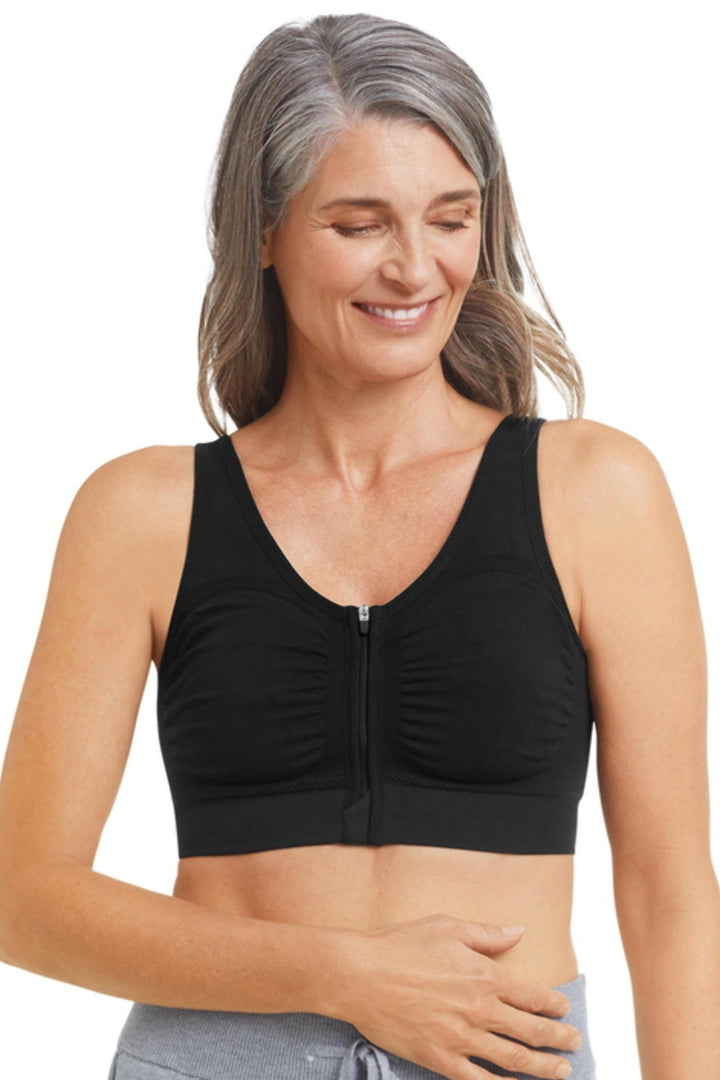 Amoena Emilia Seamless Surgical Bra - Black - Erilan
