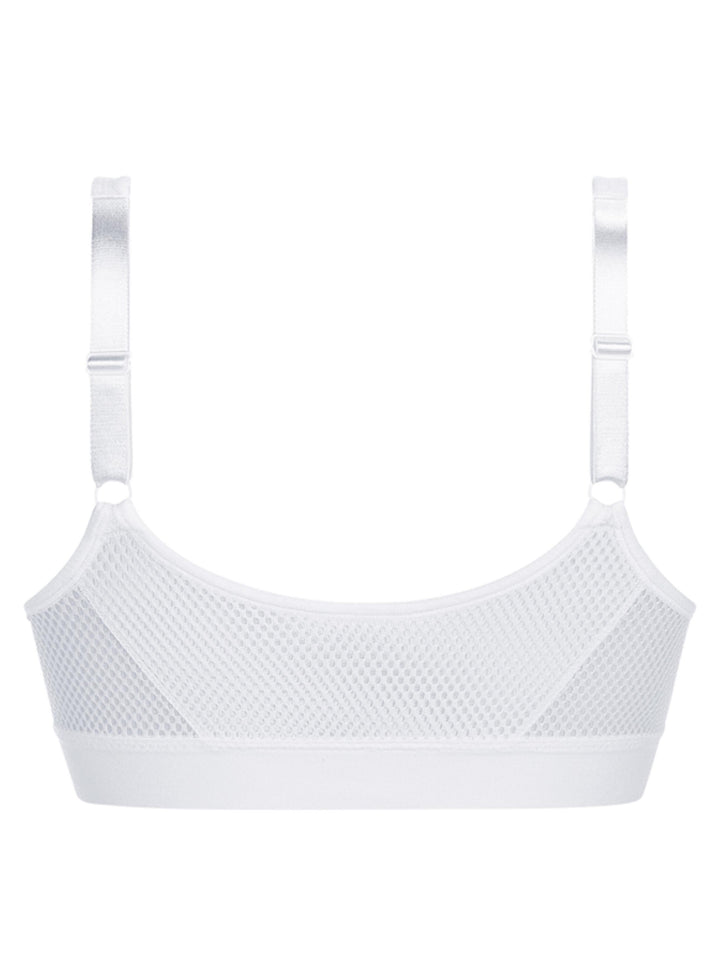 Amoena Ester Front Fastening Sports Bra  - White - Erilan
