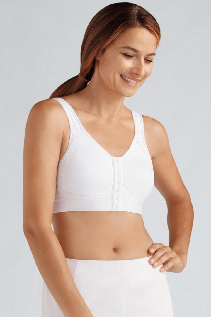 Amoena Ester Front Fastening Sports Bra  - White - Erilan