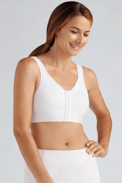 Amoena Ester Front Fastening Sports Bra  - White - Erilan