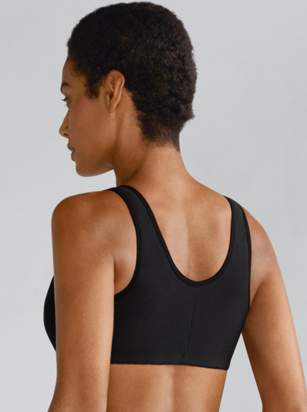 Amoena Frances Wire Free Mastectomy Bra - Black - Erilan