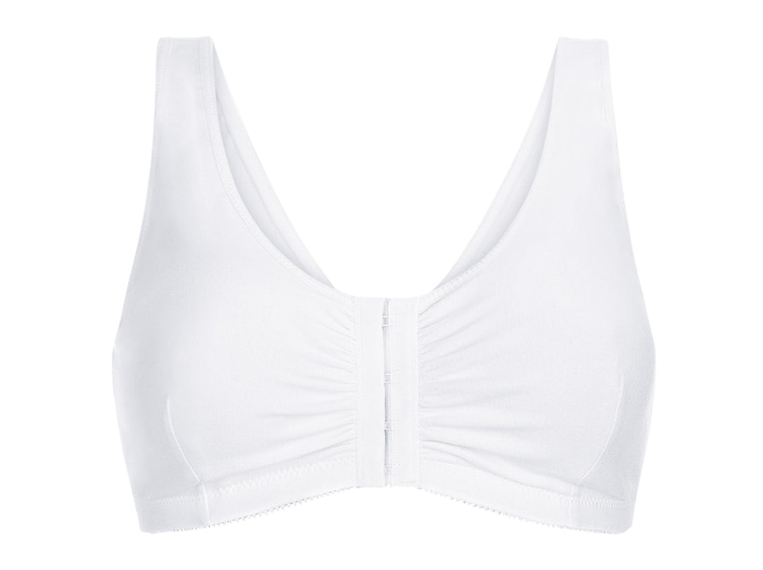 Amoena Frances Wire Free Mastectomy Bra - White - Erilan