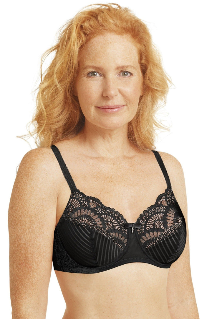 Amoena Karolina Padded Wire Free Mastectomy Bra - Black - Erilan