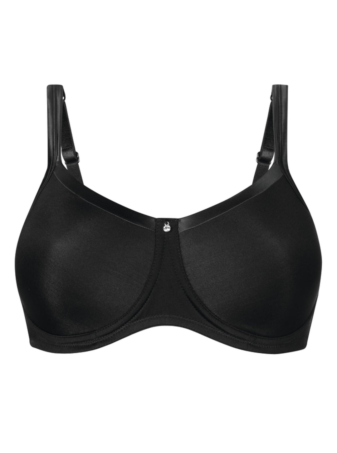 Amoena Lara Satin Wire Free Mastectomy Bra - Black - Erilan