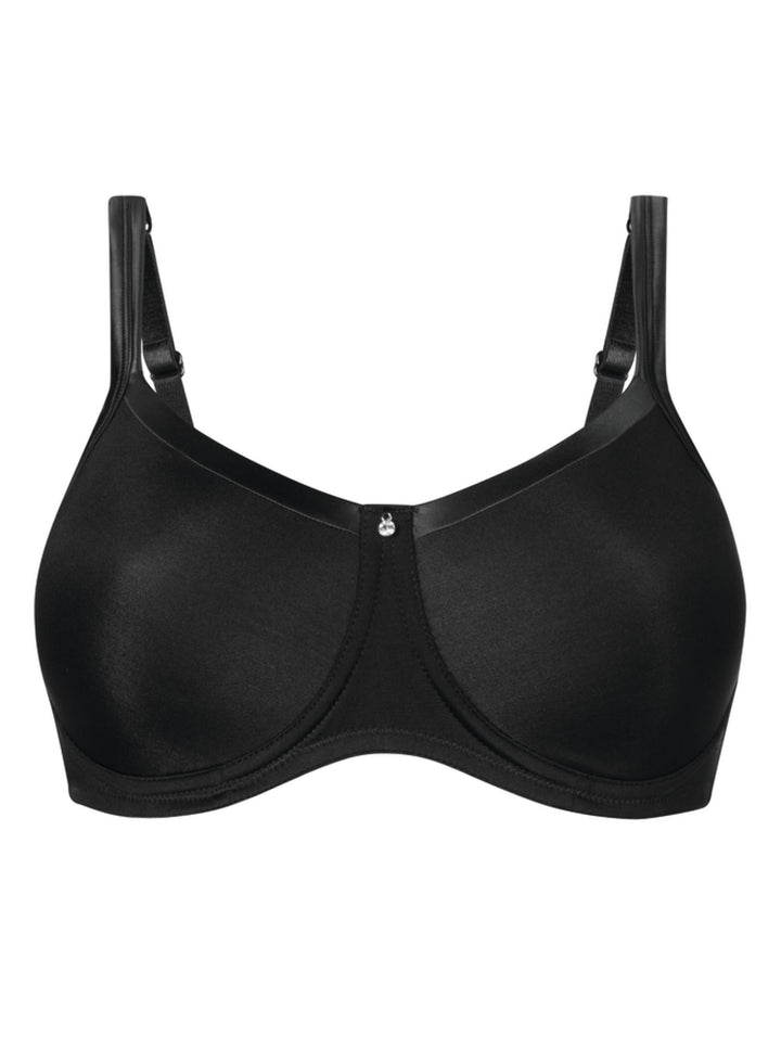Amoena Lara Satin Wire Free Mastectomy Bra - Black - Erilan