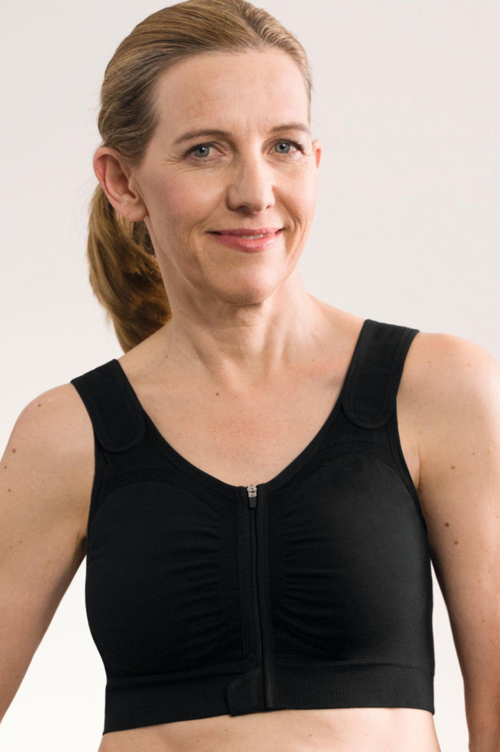 Amoena Leyla Seamless Surgical Bra - Black - Erilan
