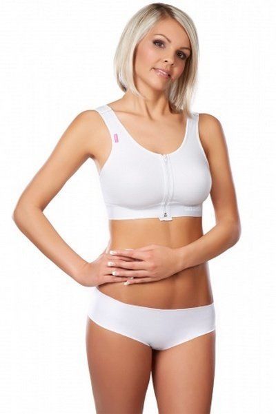 Lipoelastic PI Special Comfort Post Surgery Bra: White - Erilan